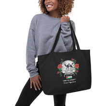 Load image into Gallery viewer, T.Y.C. Large Organic Cotton Black Tote with Slogan and Dua